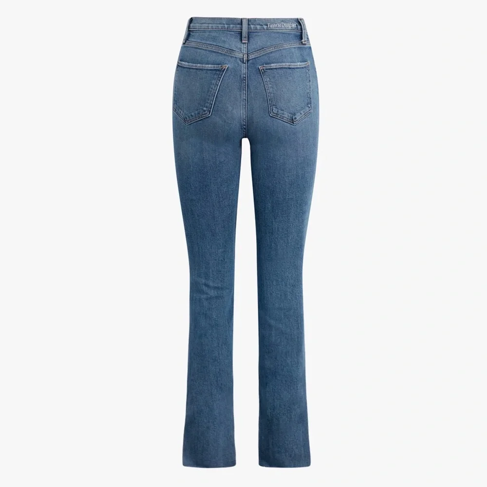 FAVORITE DAUGHTER 27 PETITE SHORTIE VALENTINA TOWER SUPER HIGH RISE - MED INDIGO - Picture 2 of 13